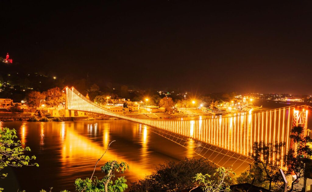 Ram Jhula bridge Rishikesh scenic view